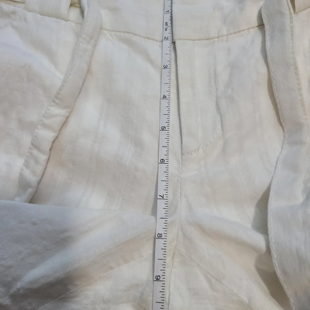 BANANA REPUBLIC Linen Blend White Crop Trouser 4
